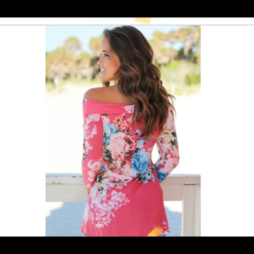 💝Spring Floral💘Off-Shoulder,Criss-Cross Top Med8 - Picture 4 of 4